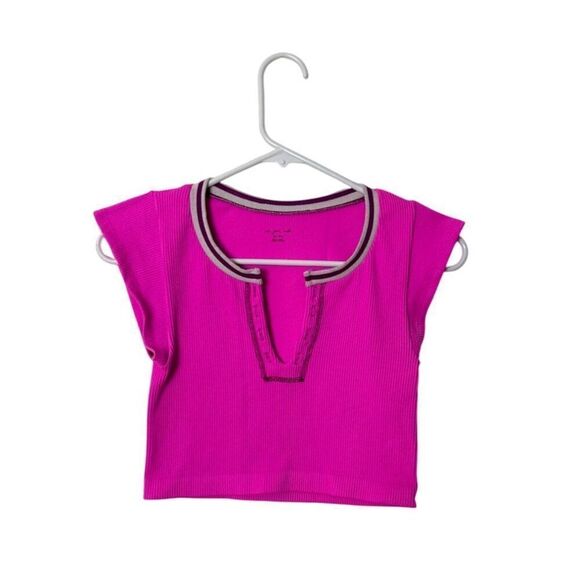 Out From Under Pink Ribbed Knit Crop Top M/L - Picture 1 of 3